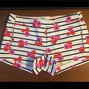 JCrew size 8, striped and floral shorts
